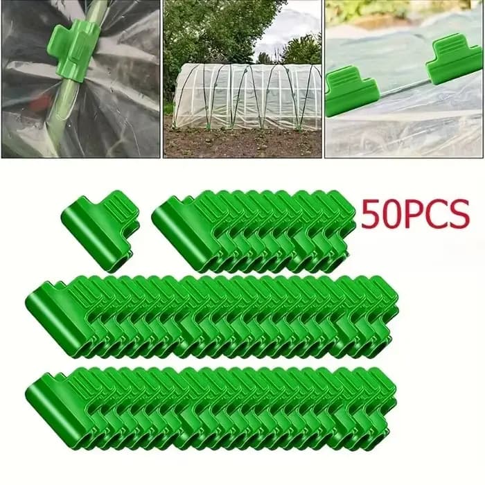 50 pinces de serre durables pour cerceaux, clips robustes pour la fixation du film et du filet, outi