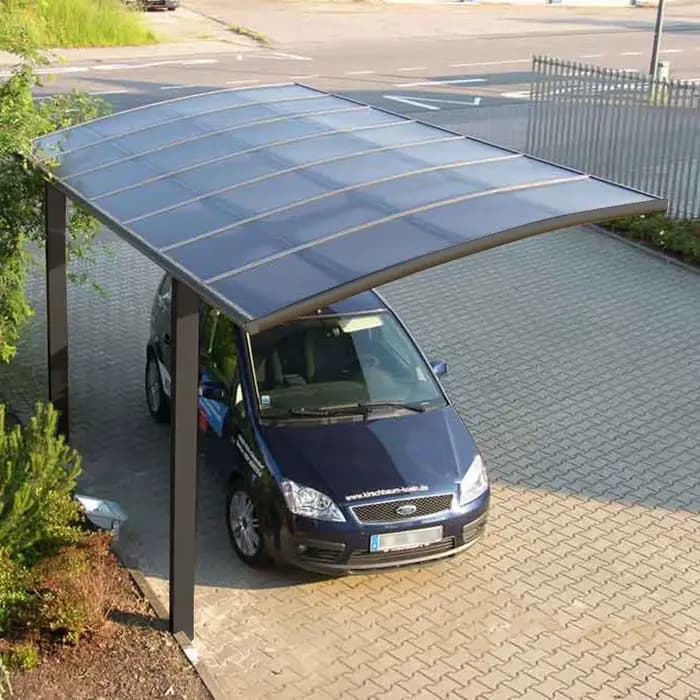 Carport en aluminium en porte-à-faux personnalisé 5x3m avec toit en polycarbonate - Abri de stationn
