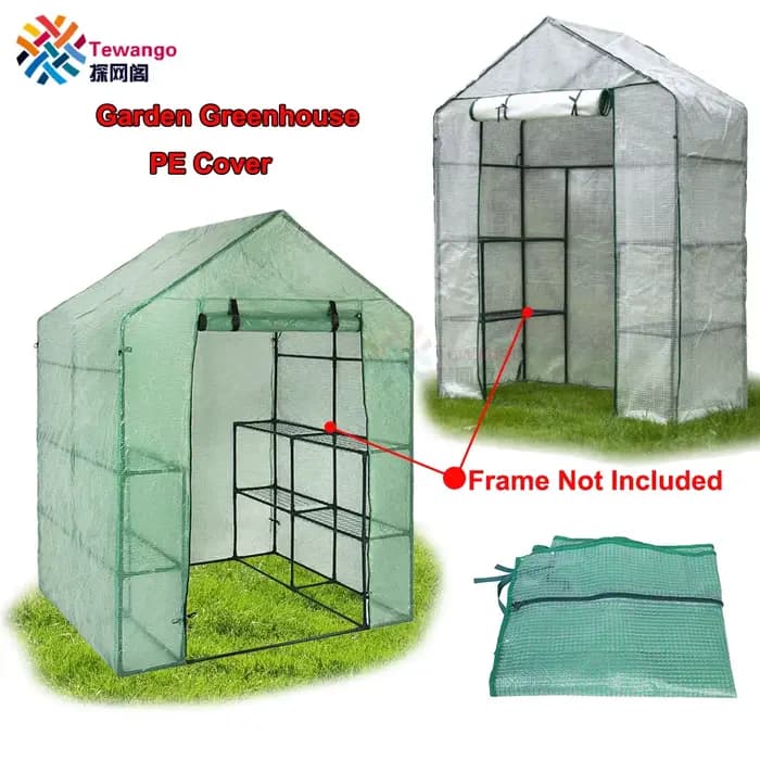 Tewango-Serre de Jardin en PE, Couverture pour Plantes, Vitre Chaude pour Fleurs, Fenêtres Enroulabl