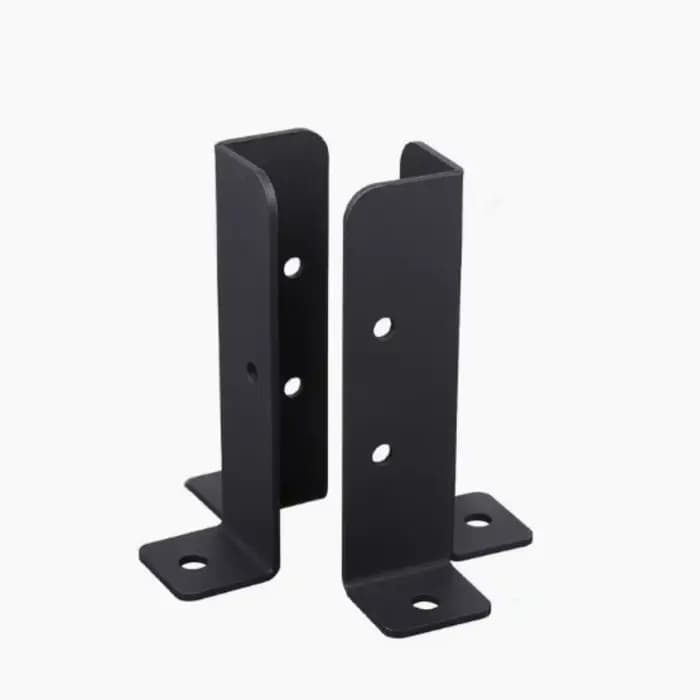 Supports de poteaux métalliques robustes 2 pièces, conception réglable pour l'installation de clôtur