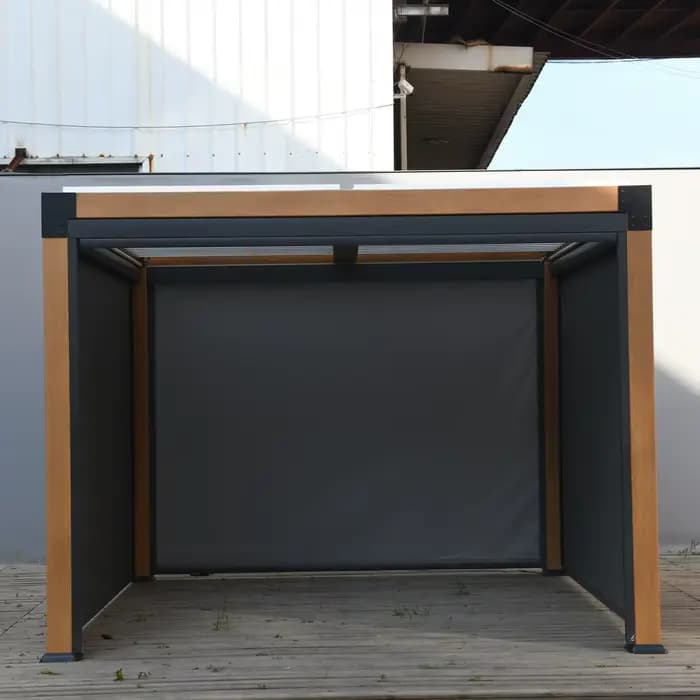 Pergola imperméable pour jardin de loisirs, Pergola motorisée à persiennes, Gazebo en aluminium, Per