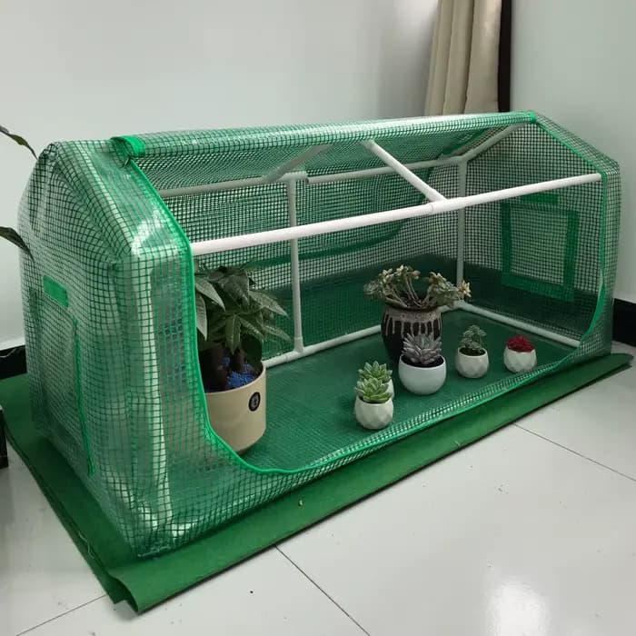 Serre en PVC/PE résistant au froid à boîtier complet pour le jardinage domestique, Protection haute 