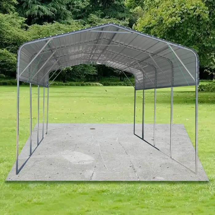 Vente directe usine – Kit de carport double en métal robuste 11x19 pieds, résistant au vent, thermol