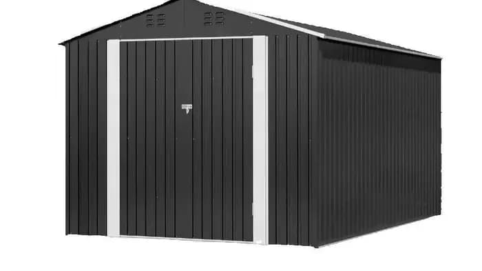 - Abri de rangement extérieur longue durée 8 x 12 pieds, hangar de jardin en métal avec structure de