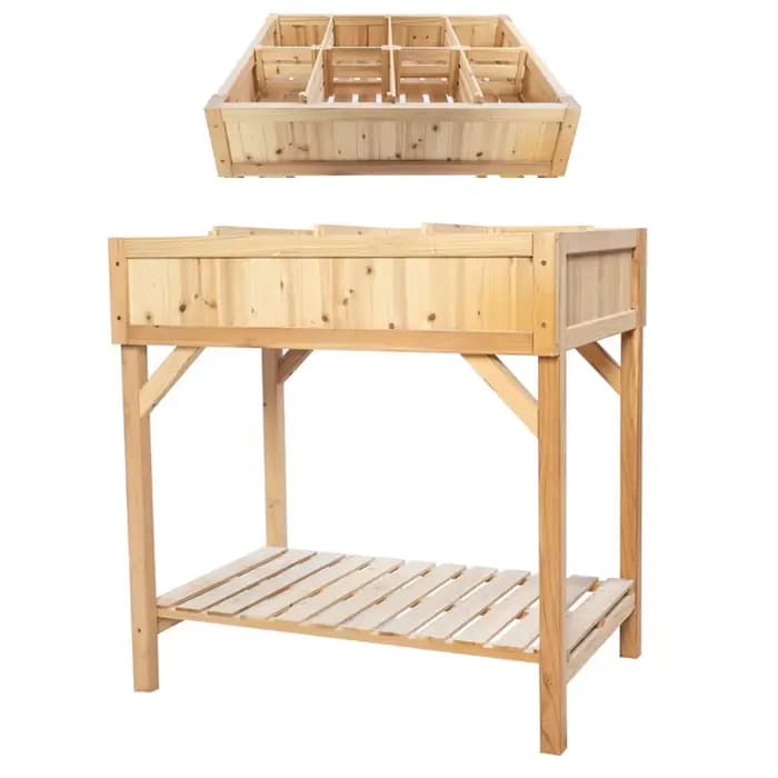 Lit de jardin surélevé en bois, grande boîte de jardinière en bois, lits de jardinage pour fleurs et