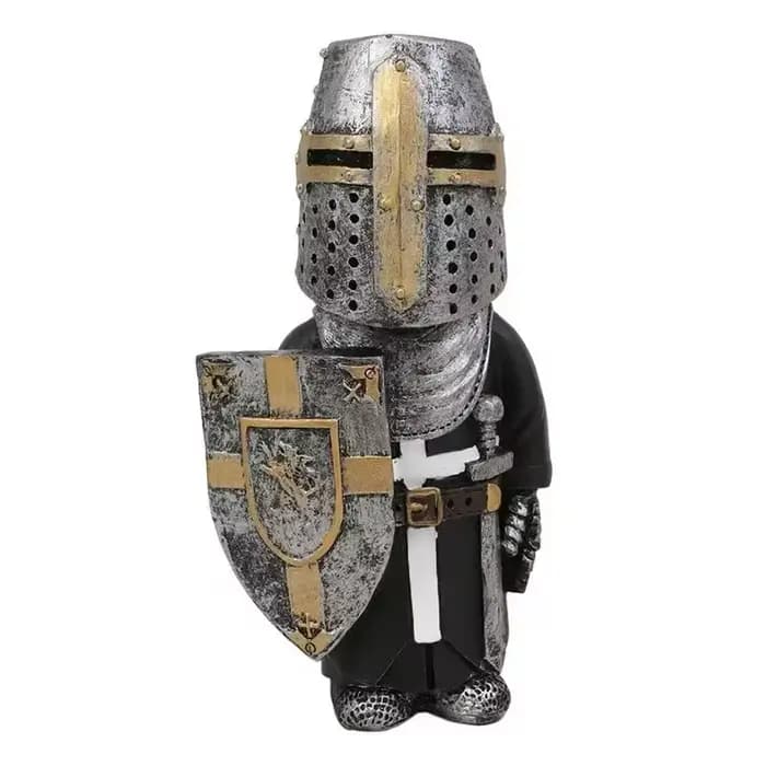 Chevalier Gnomes jardin Statue garde croix templier nain garde armure samouraï Miniature européen ch