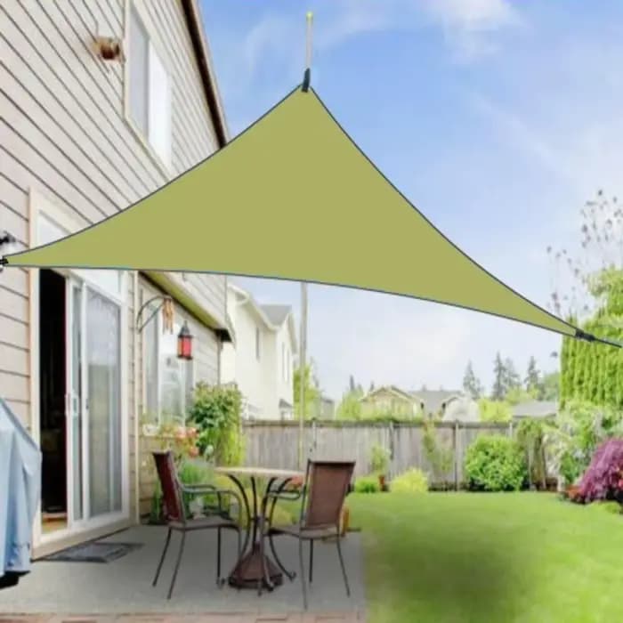 Abri solaire triangulaire imperméable pour extérieur avec cordes, blocage UV à 95%, auvent extérieur