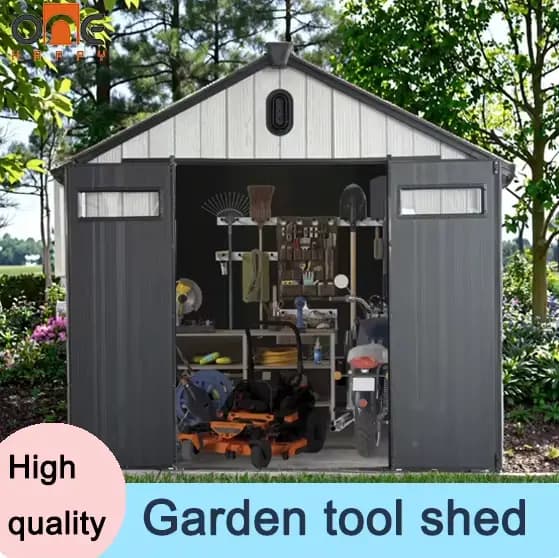 Abri de jardin en plastique robuste facile à assembler, pour l'extérieur, multi-usage, pour le range