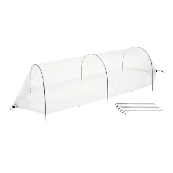 Couvertures de rangs de jardin 4FT, filet tunnel anti-oiseaux résistant aux intempéries avec 6 pique