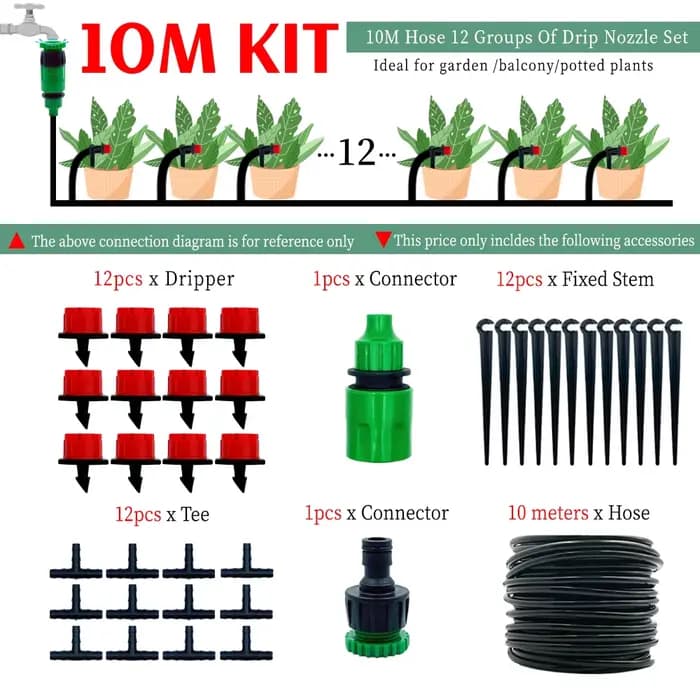 Système d'irrigation goutte-à-goutte pour serre, 10M-30M, bricolage, tuyau d'arrosage automatique, M