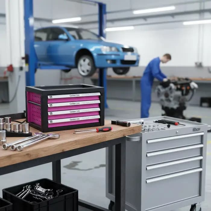 Armoire à outils roulante à 4 tiroirs haute capacité |   Coffre à outils industriel et chariot de ga