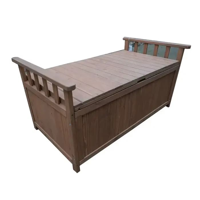 Banc extérieur en bois massif, siège de jardin en bois, boîte de rangement