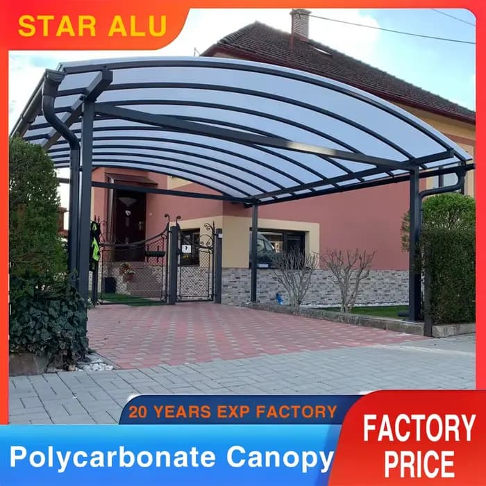 Auvent d'auvent en Polycarbonate cadre en aluminium Carport Carports voiture Garage abri auvent voit