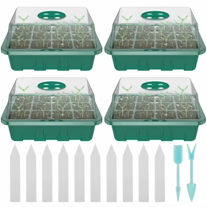 Mini serre intérieure à 12 compartiments, 4 pièces, serre de Propagation, boîte de pépinière avec év