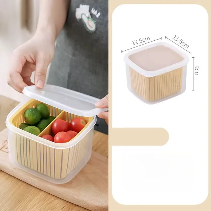 Boîte de rangement de Fruits et légumes à 2 grilles, boîte de cuisine au gingembre et à l'ail avec p