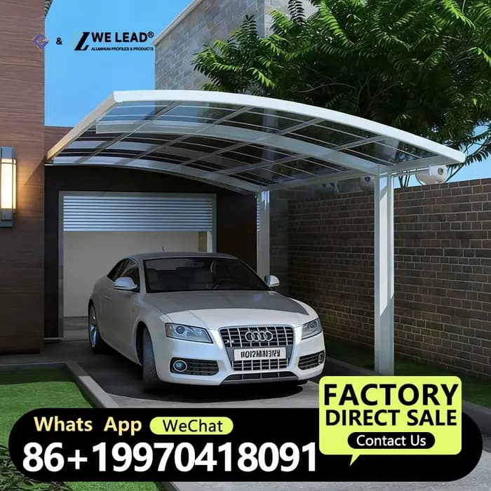 Abri de voiture extérieur avec toit arqué en polycarbonate, abri de voiture en PVC, garage en métal 