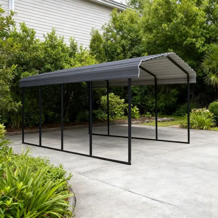 Abri de voiture portable en aluminium sur mesure, imperméable et durable, sans porte, 11x19 pieds, d