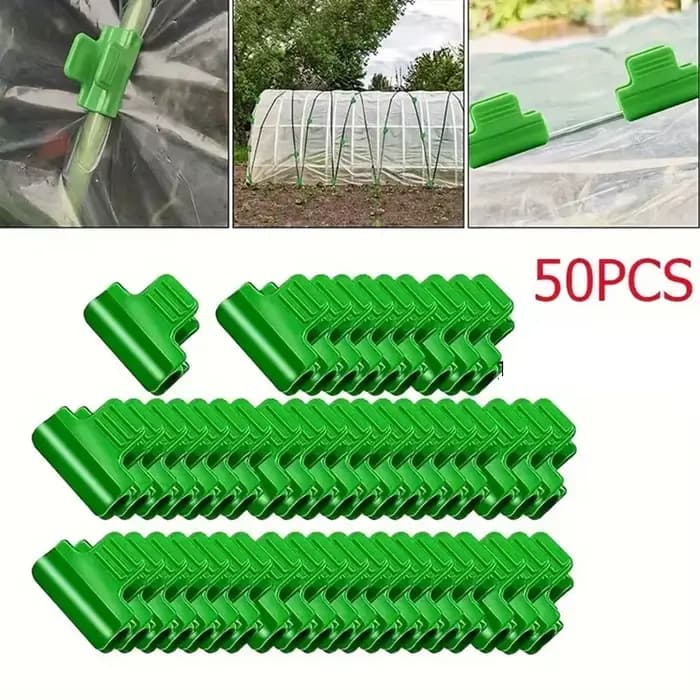 Pinces de serre en plastique, 50 pièces, fil de Film, couverture, filet de Tunnel, cerceau, cadre d'