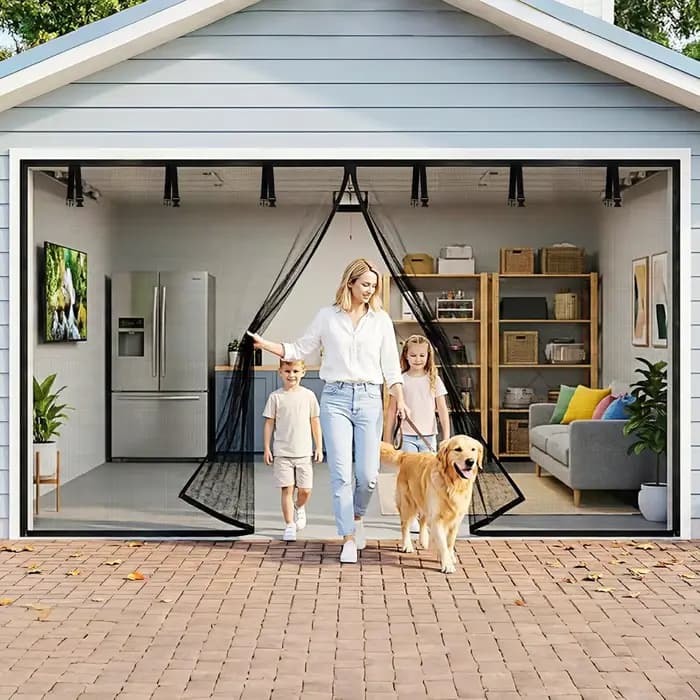 Rideau magnétique pour porte de garage, moustiquaire résistante pour garage, patio, balcon, usage ex