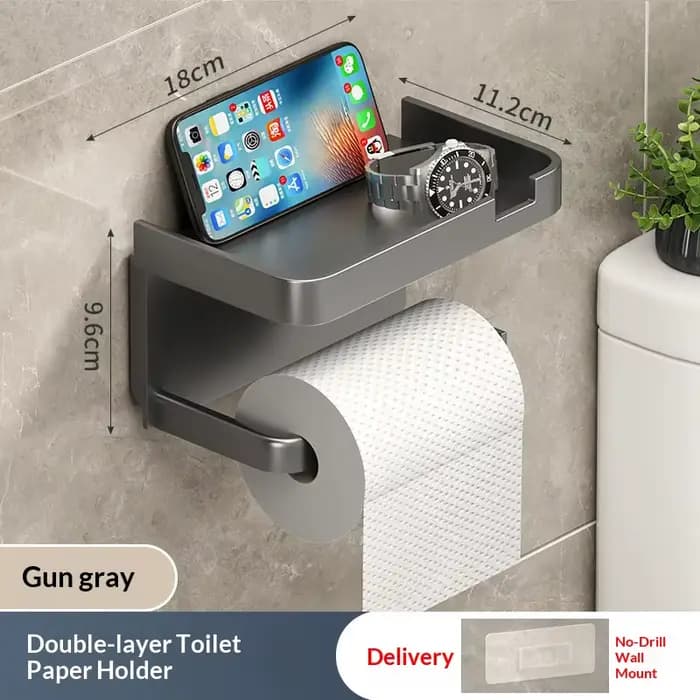 Support mural en plastique pour papier toilette, serviettes de cuisine, bouteilles d'assaisonnements