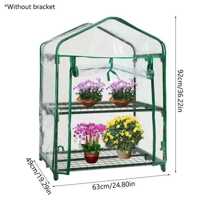 Housse de remplacement pour serre en PE, imperméable, avec porte à fermeture éclair enroulable, rési