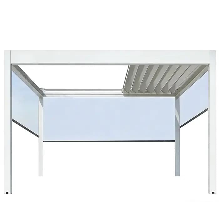 Pergola en aluminium robuste, toit à lames orientables électriques, gazebo imperméable, protection s