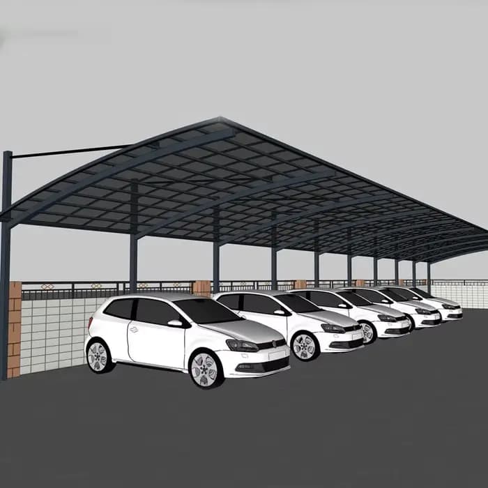 Auvent de hangar de stationnement en aluminium-Station de recharge EV communautaire à domicile abri 