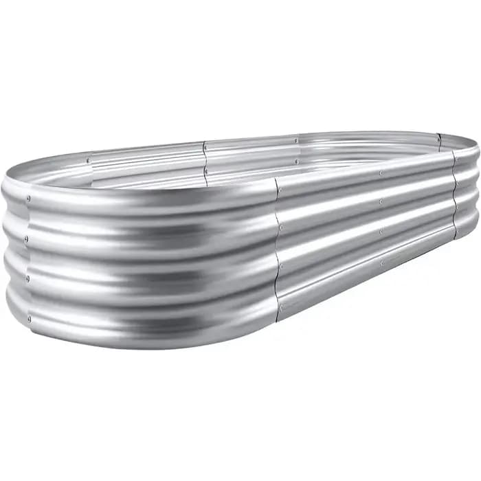 Stock Design classique grand 4x2x1ft Kit de lit de jardin surélevé galvanisé boîte de jardinière ova