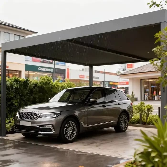 Abri de voiture de luxe en aluminium avec toit arqué