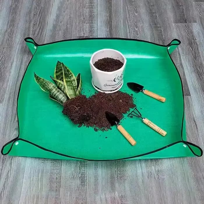 Tapis de plantation vert et jaune