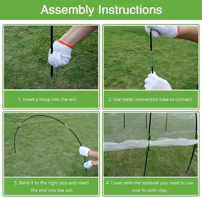 Ensemble de cerceaux de serre réutilisables et pliables en fibre de verre