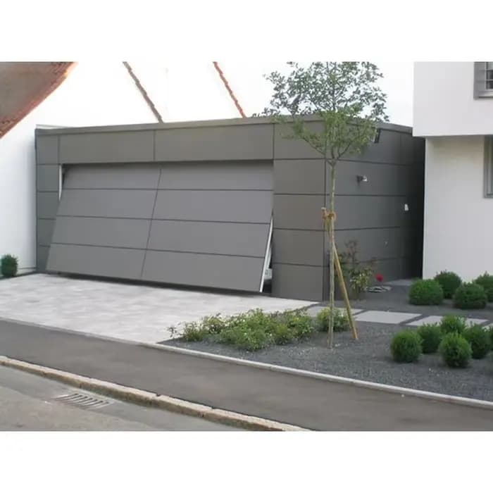 Grande porte de garage électrique moderne en aluminium