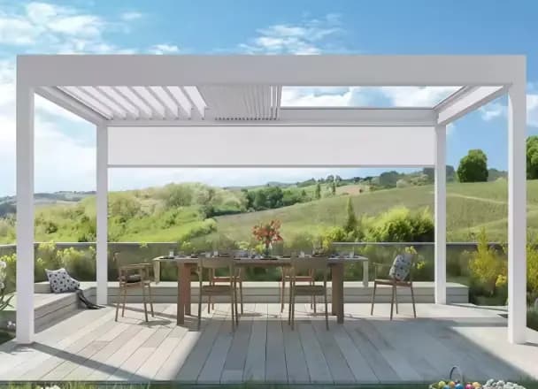 Pergola en aluminium de luxe à lames orientables