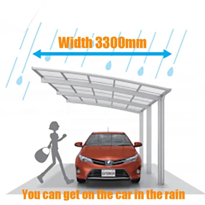 Auvent d'auvent en Polycarbonate cadre en aluminium Carport Carports voiture Garage abri