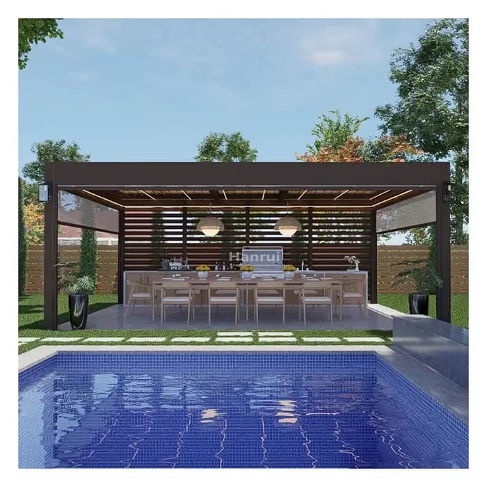 Pergola bioclimatique en aluminium sur mesure 6x4 pour extérieur