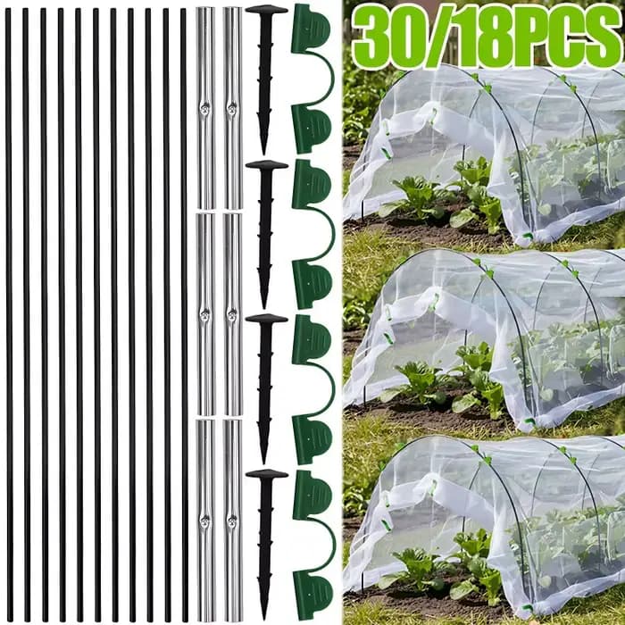 Ensemble de cerceaux de serre réutilisables et pliables en fibre de verre