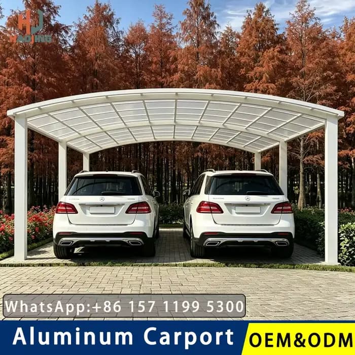 Abri de jardin/garage en aluminium sur mesure pour 2 voitures