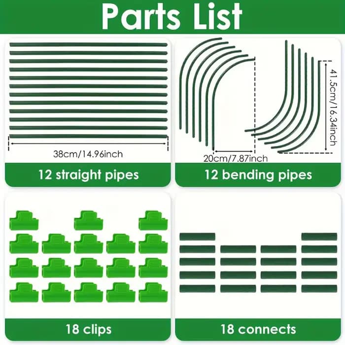 Kit d'arc de jardin-pour légumes pour lits surélevés-couverture de rangée tissu de jardin de serre-installation facile