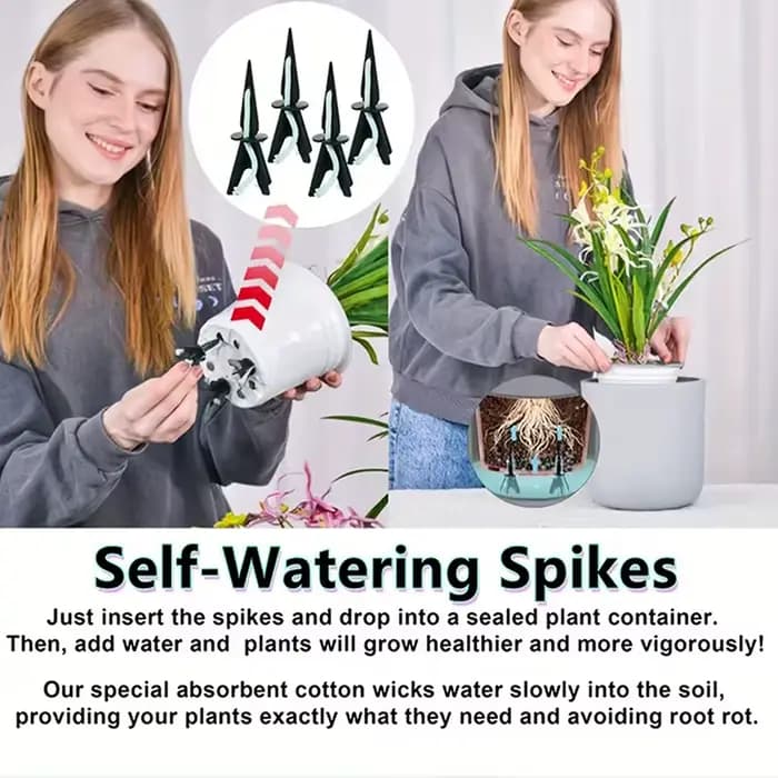 10 ensembles de colonnes auto-arrosantes adaptées aux plantes d'intérieur/extérieur - Poteaux d'irrigation à libération lente réglables