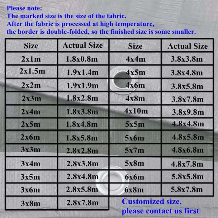 Bâche PE 0, 32 mm imperméable pour extérieur
