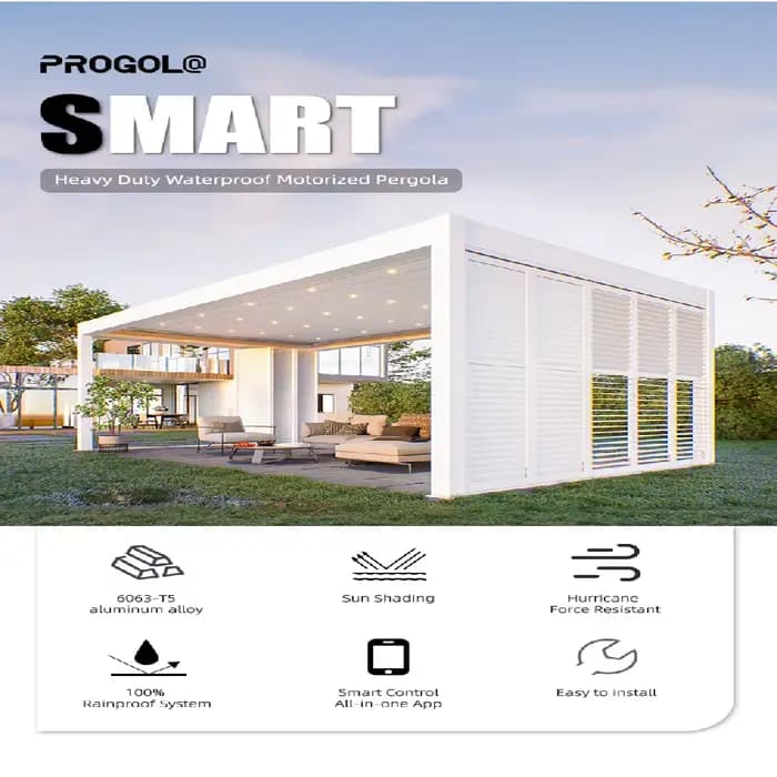 Pergola extérieure coulissante en verre pare-soleil étanche personnalisée