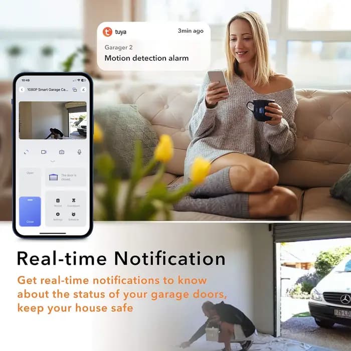 Ouvre-porte de caméra de garage WiFi intelligent Tuya