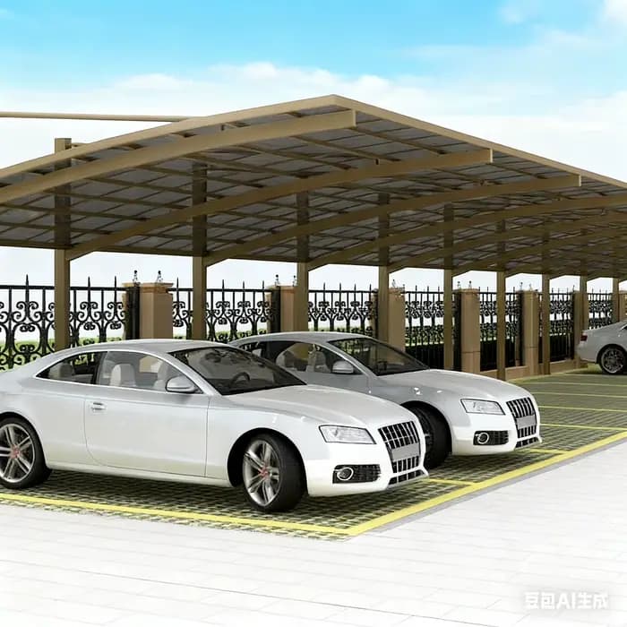 Auvent de hangar de stationnement en aluminium-Station de recharge EV communautaire à domicile abri de pluie pour porte-vélo