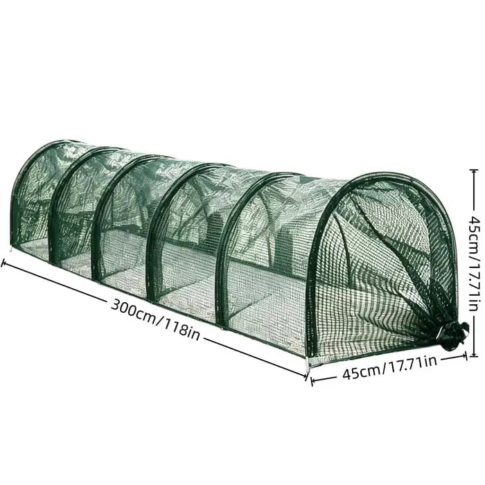 Tunnel en filet pliable - Protection UV, barrière contre les oiseaux et les insectes pour les fermes et serres, tunnel pour poulets, canards, oies