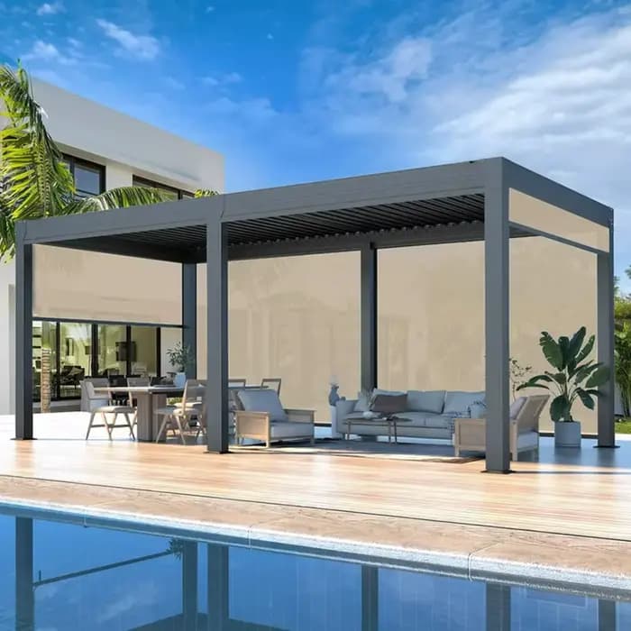 Pergola en aluminium de luxe à lames orientables