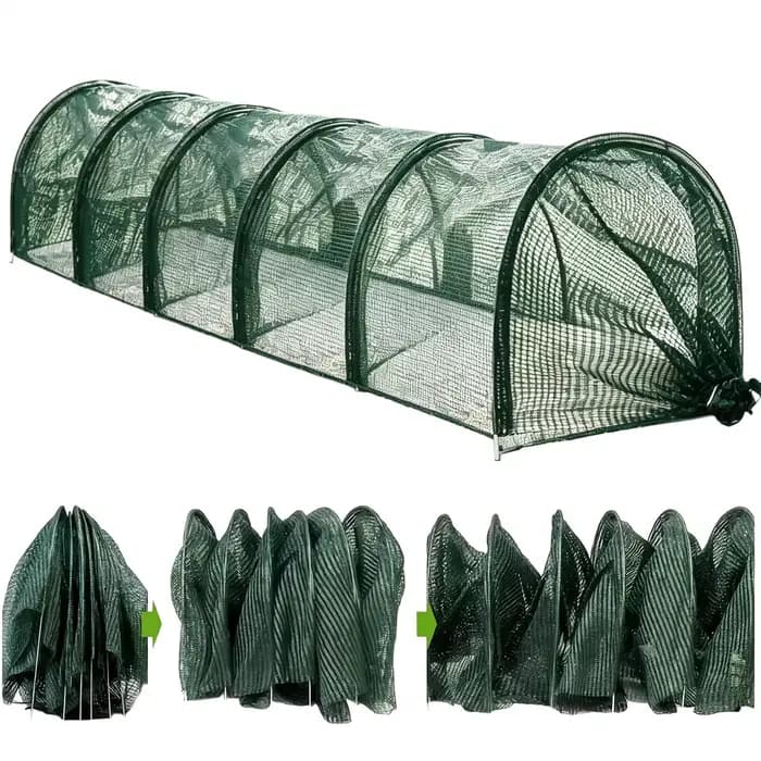 Tunnel en filet pliable - Protection UV, barrière contre les oiseaux et les insectes pour les fermes et serres, tunnel pour poulets, canards, oies