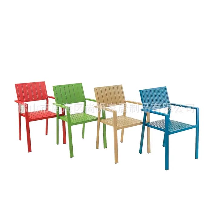 Tables et chaises de patio extérieur balcon café en plein air coloré tout en aluminium loisirs table et chaise
