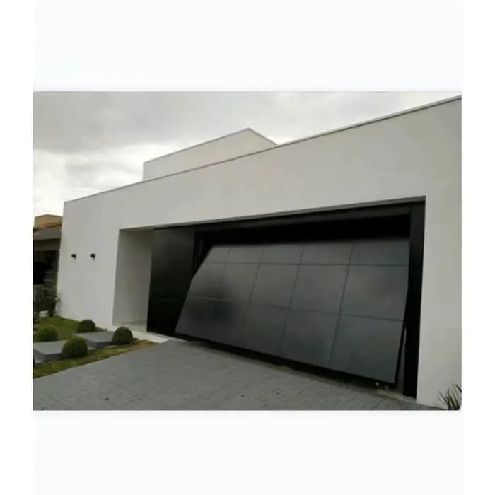 Grande porte de garage électrique moderne en aluminium