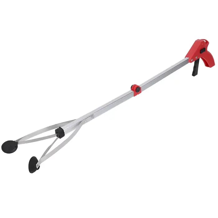 Pince à ordures pliable pour ramassage de feuilles de jardin et déchets
