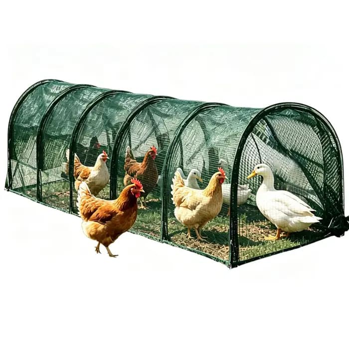 Tunnel en filet pliable - Protection UV, barrière contre les oiseaux et les insectes pour les fermes et serres, tunnel pour poulets, canards, oies